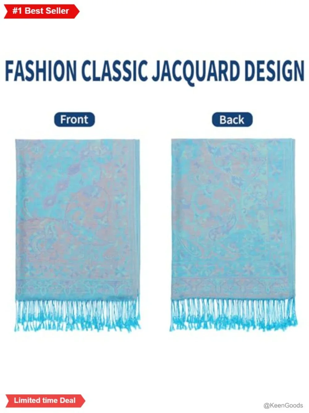Reversible Paisley Pashmina Shawl Wrap Fringe Wedding Evening Scarf